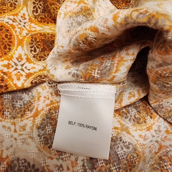 Jane + Dalancey Short Sleeve Retro Style Casual Button Down Shirt Size M - Picture 11 of 12